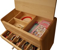 Handicraft organizer/ Sewing Box with 5 drawers